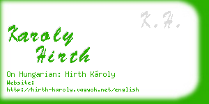 karoly hirth business card