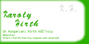 karoly hirth business card